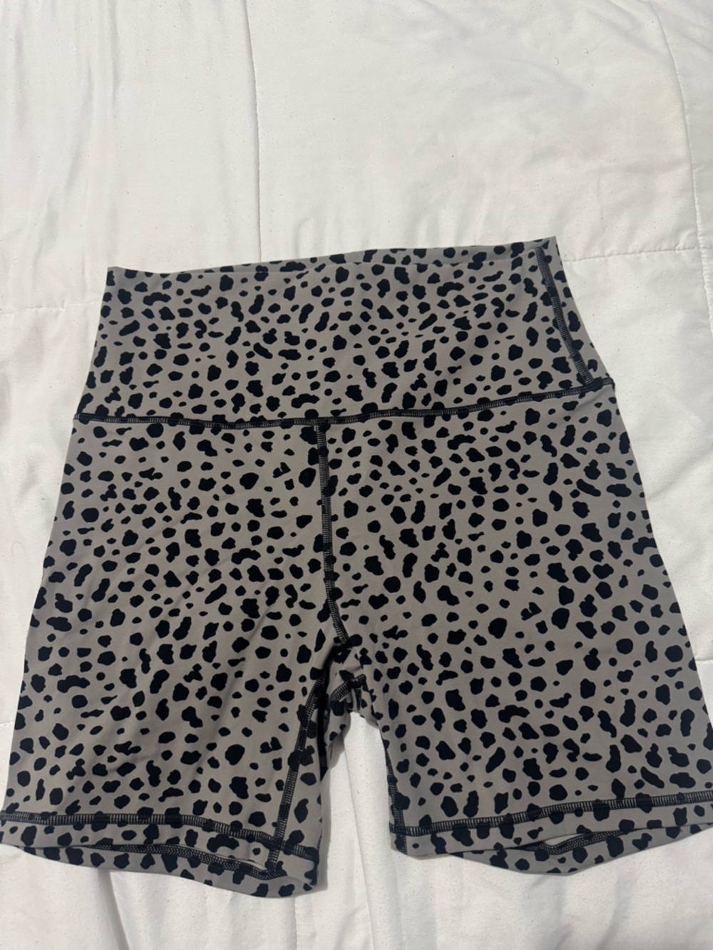 Amazon Women's Athletic High-Rise Leopard Print Gray and Black Bike Shorts